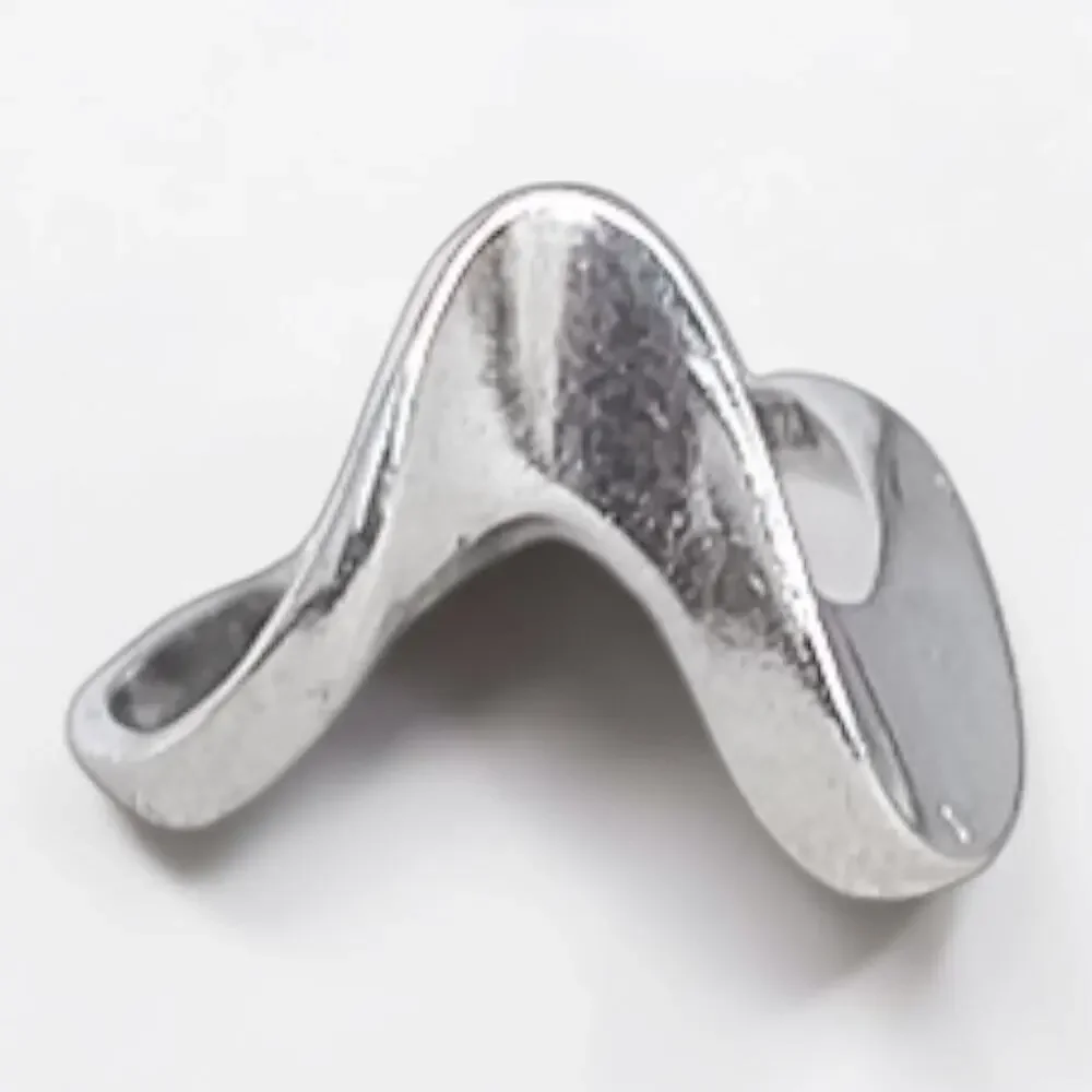 Sterling Silver 925 Wave Ring Adjustable Size Vintage Geometric Statement